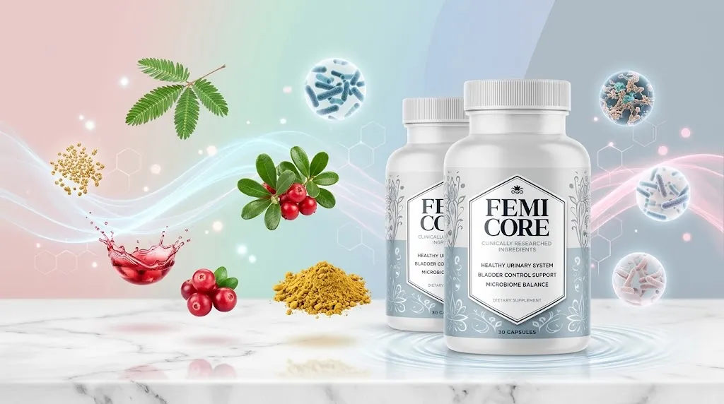 FemiCore ingredients label - natural bladder support blend